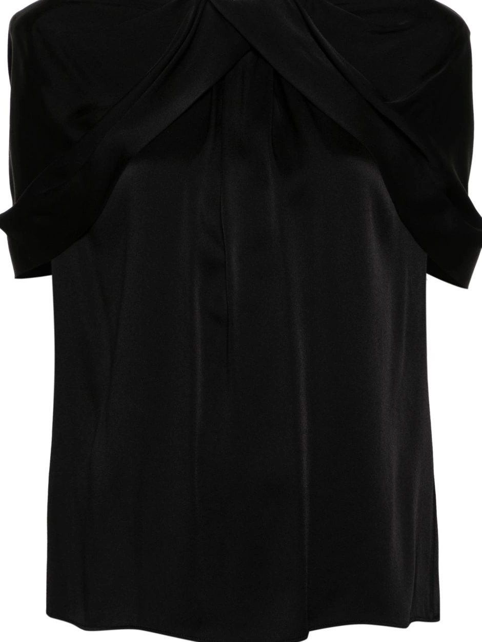 Affordable McCartney Women Stella satin cape-detail blouse 0816